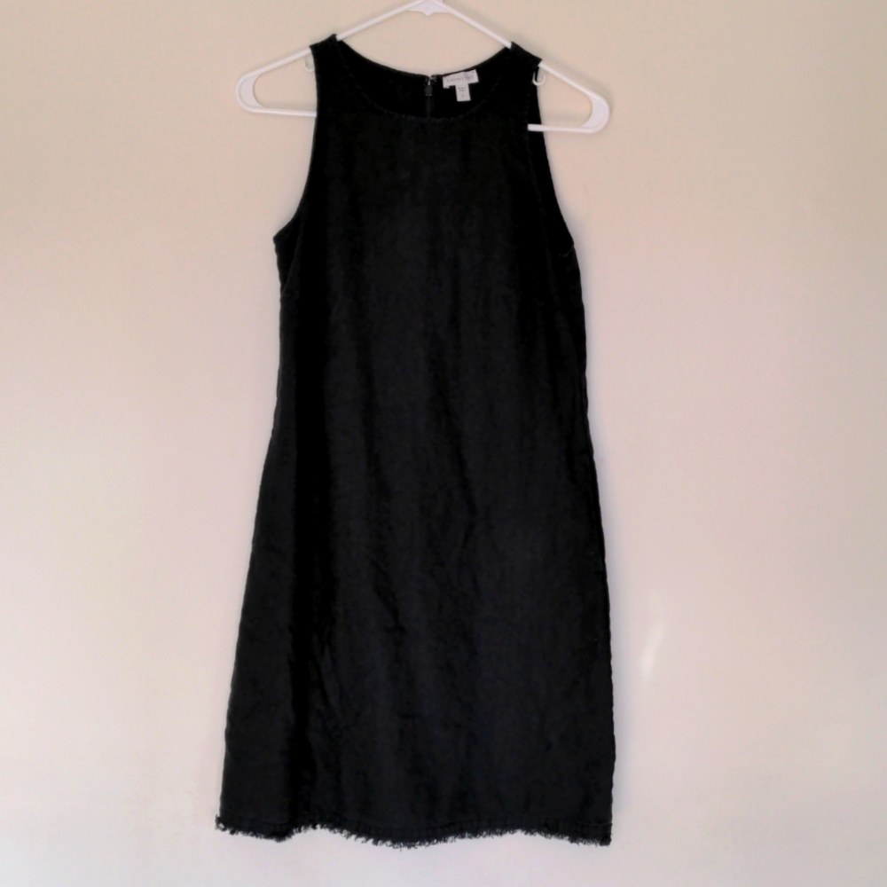 Garnet Hill Linen Fringe-Hem A-Line Dress hill size 0